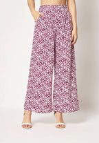 Pink Crepe Digital Printed Top With Matching Trouser - Shivani