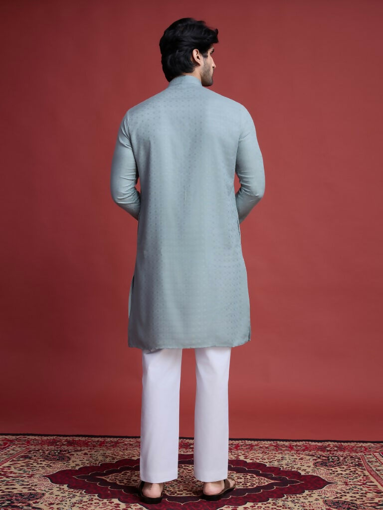 Vastranavya Exclusive Festival Wear Viscose Mirror Work on Self Weaving Kurta Only