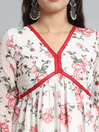 Fab Fashion White Floral Alia Cut Set - Distacart