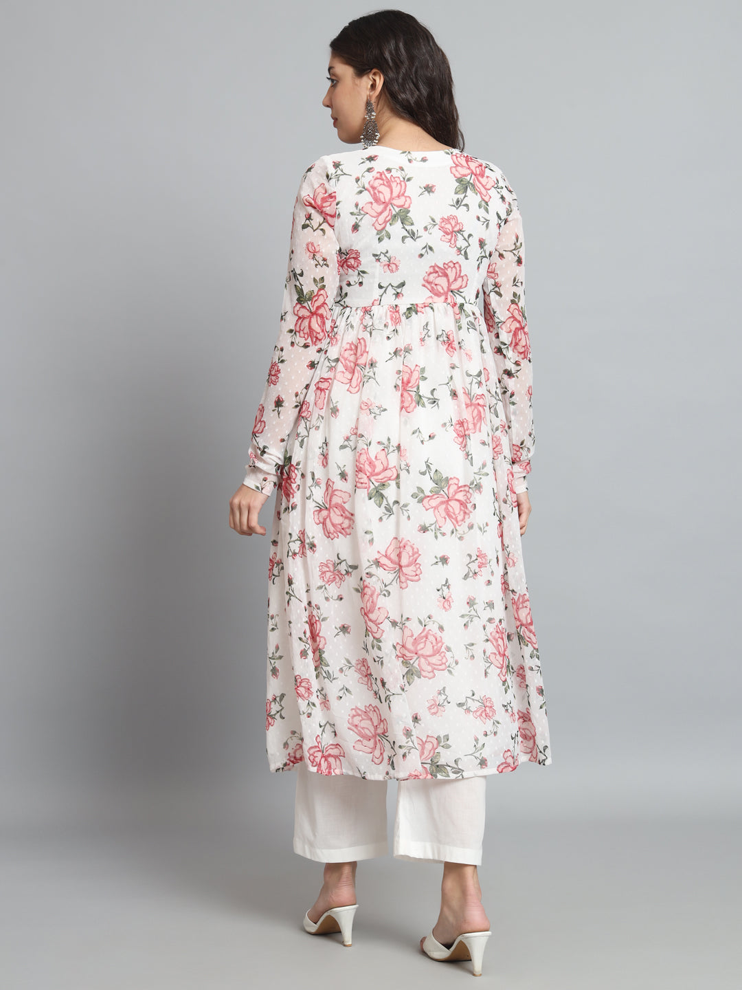 Fab Fashion White Floral Alia Cut Set - Distacart
