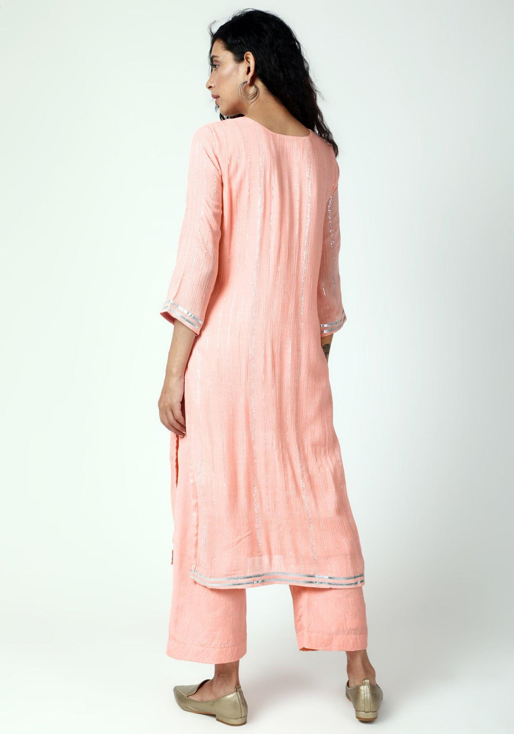 trueBrowns Gota Slit Kurta-Pant-Dupatta - Distacart