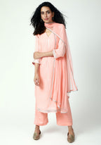 trueBrowns Blue Gota Slit Kurta-Pant-Dupatta - Distacart
