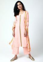 trueBrowns Peach Gota Kurta-Pant-Dupatta - Distacart