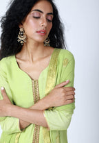 trueBrowns Green Gota Kurta-Pant-Dupatta - Distacart