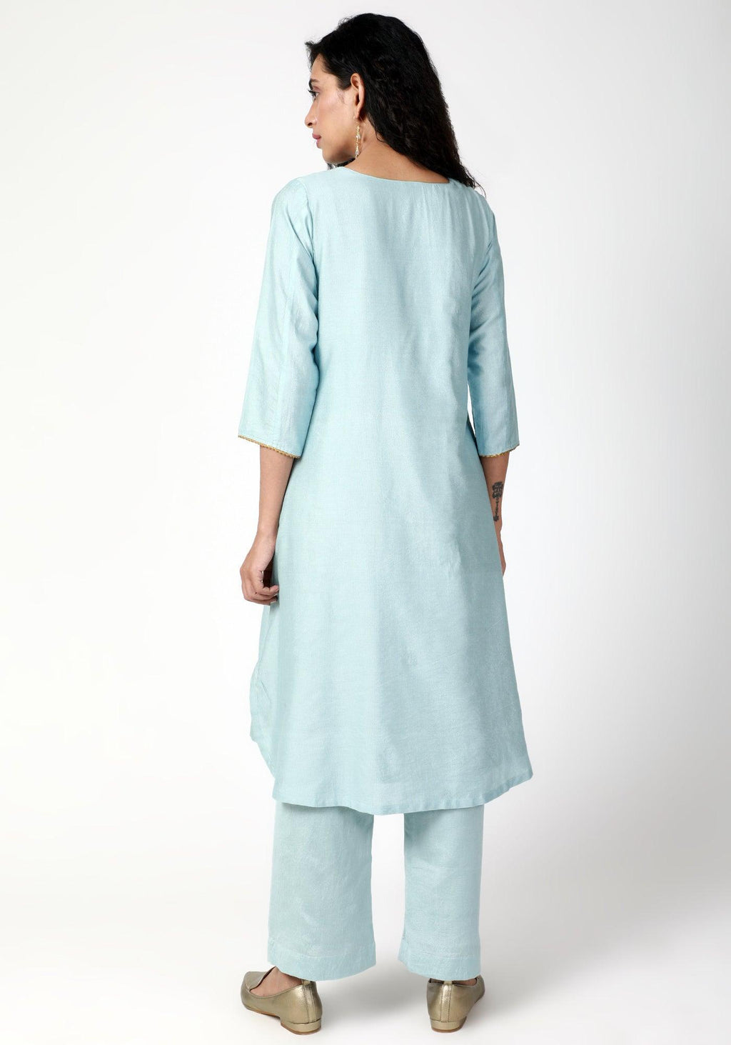 trueBrowns Blue Gota Kurta-Pant-Dupatta - Distacart