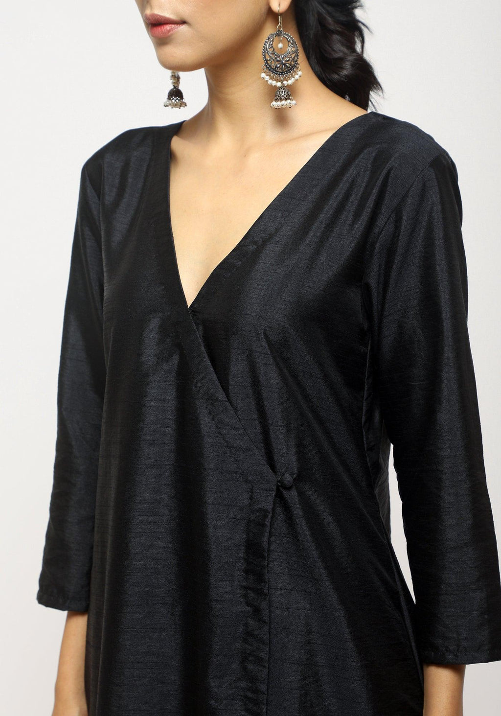 trueBrowns Black Angrakha Set - Distacart