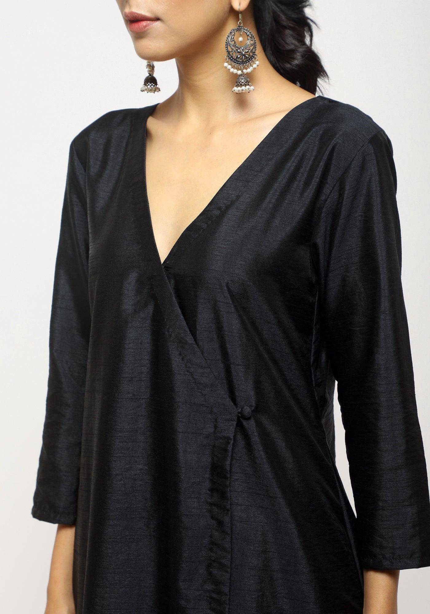 trueBrowns Black Angrakha Set - Distacart