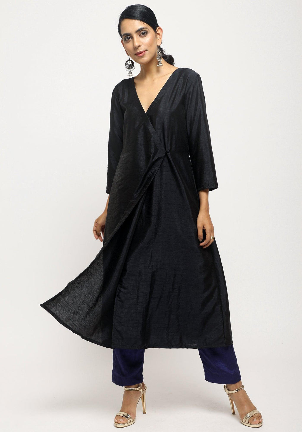 trueBrowns Black Angrakha Set - Distacart