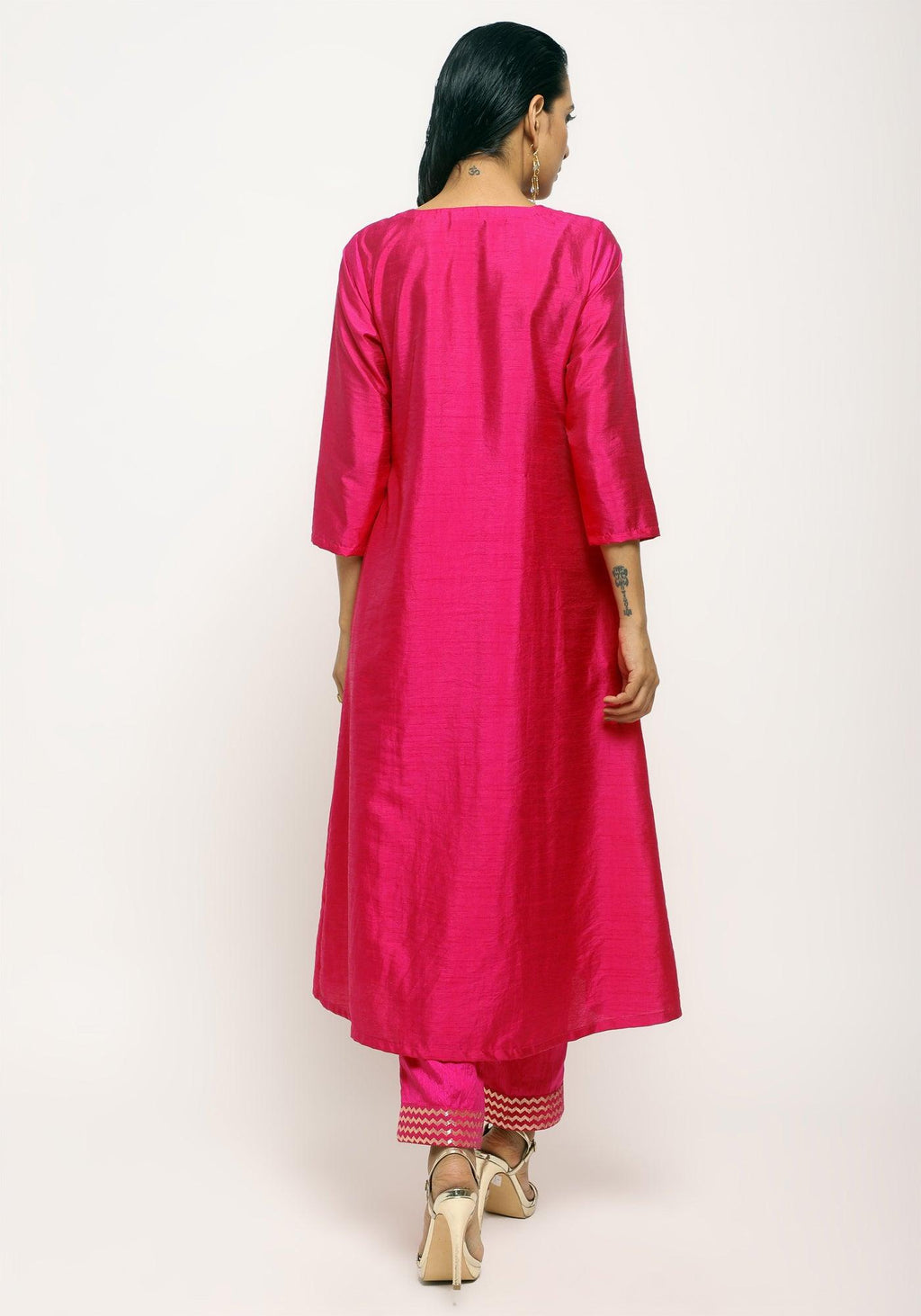 trueBrowns Pink Angrakha Foil Pant - Distacart