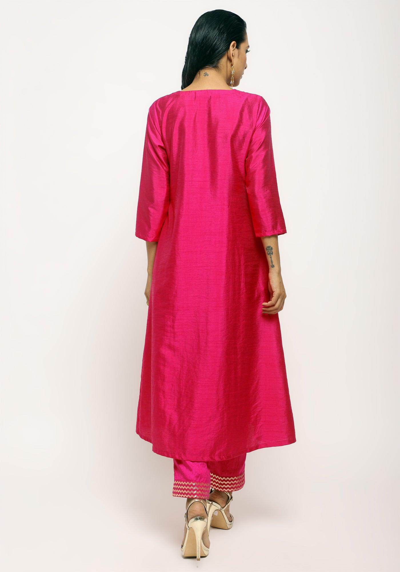 trueBrowns Pink Angrakha Foil Pant - Distacart