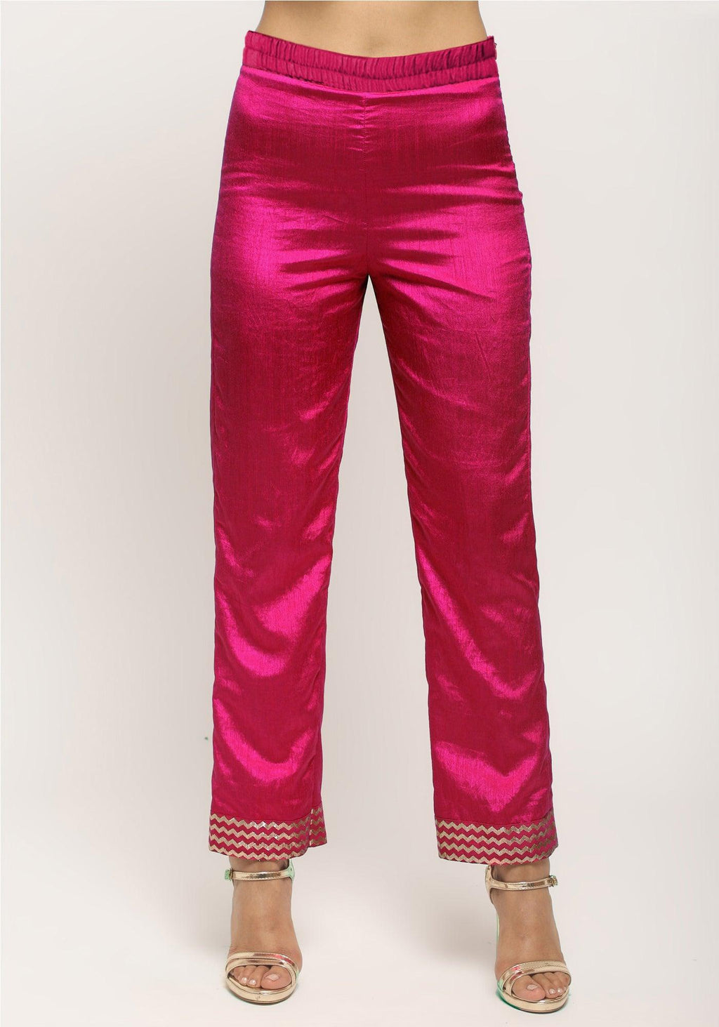 trueBrowns Pink Angrakha Foil Pant - Distacart