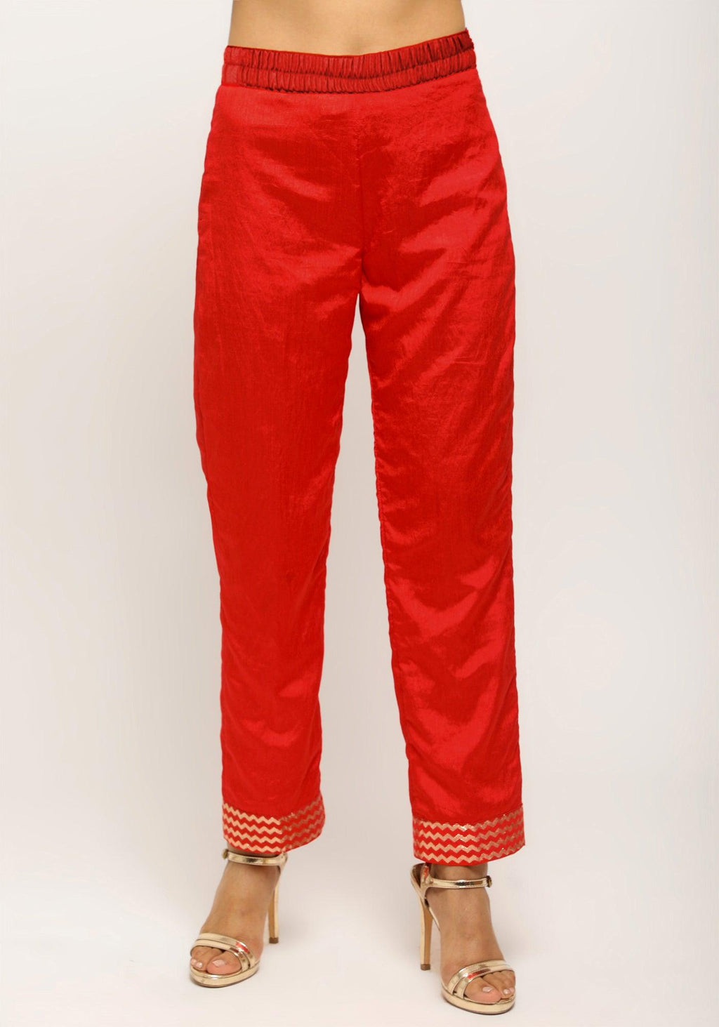 trueBrowns Orange Angrakha Foil Pant - Distacart