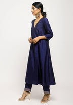 trueBrowns Blue Angrakha Foil Pant - Distacart