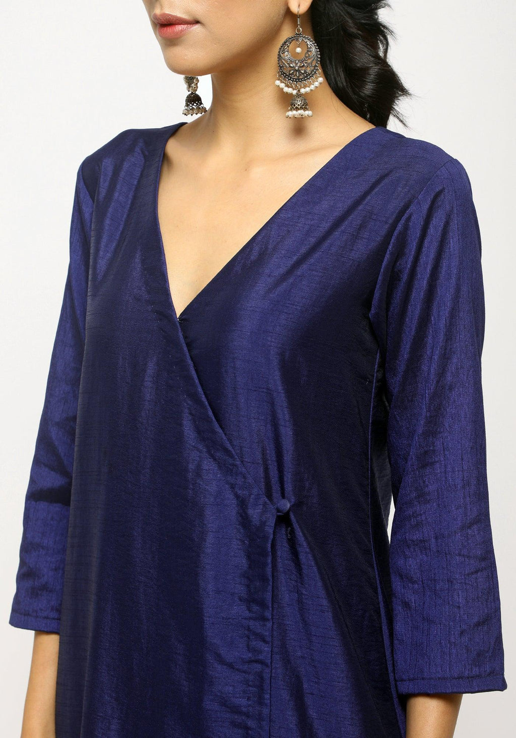 trueBrowns Blue Angrakha Foil Pant - Distacart