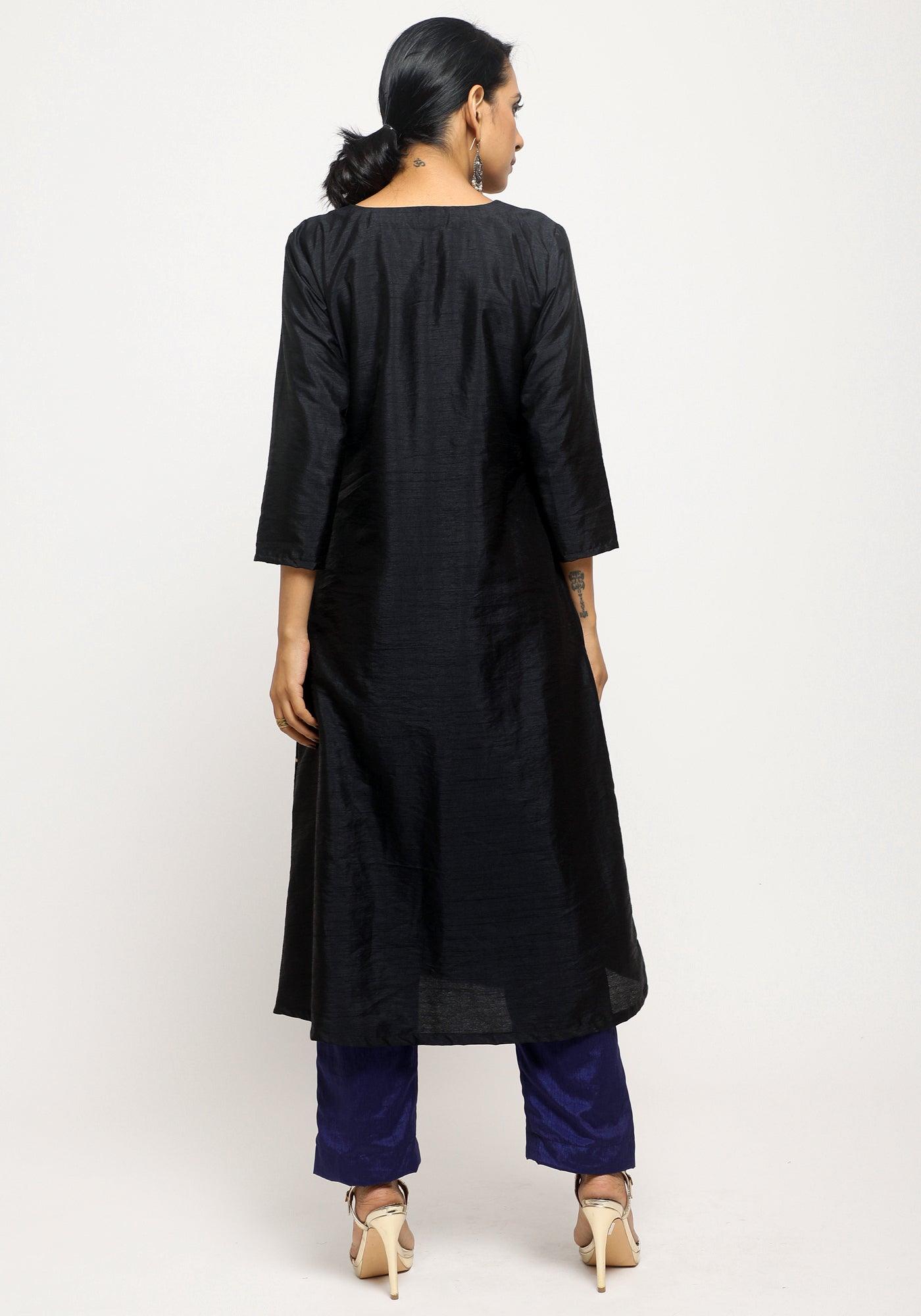 trueBrowns Black Foil Angrakha Set - Distacart