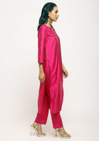 trueBrowns Pink Foil High Slit Set - Distacart