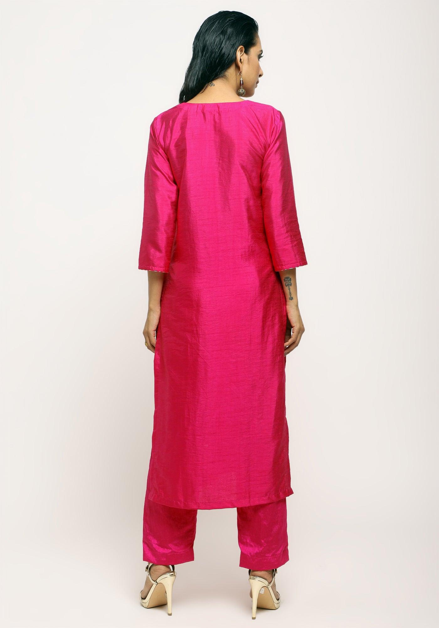trueBrowns Pink Foil High Slit Set - Distacart