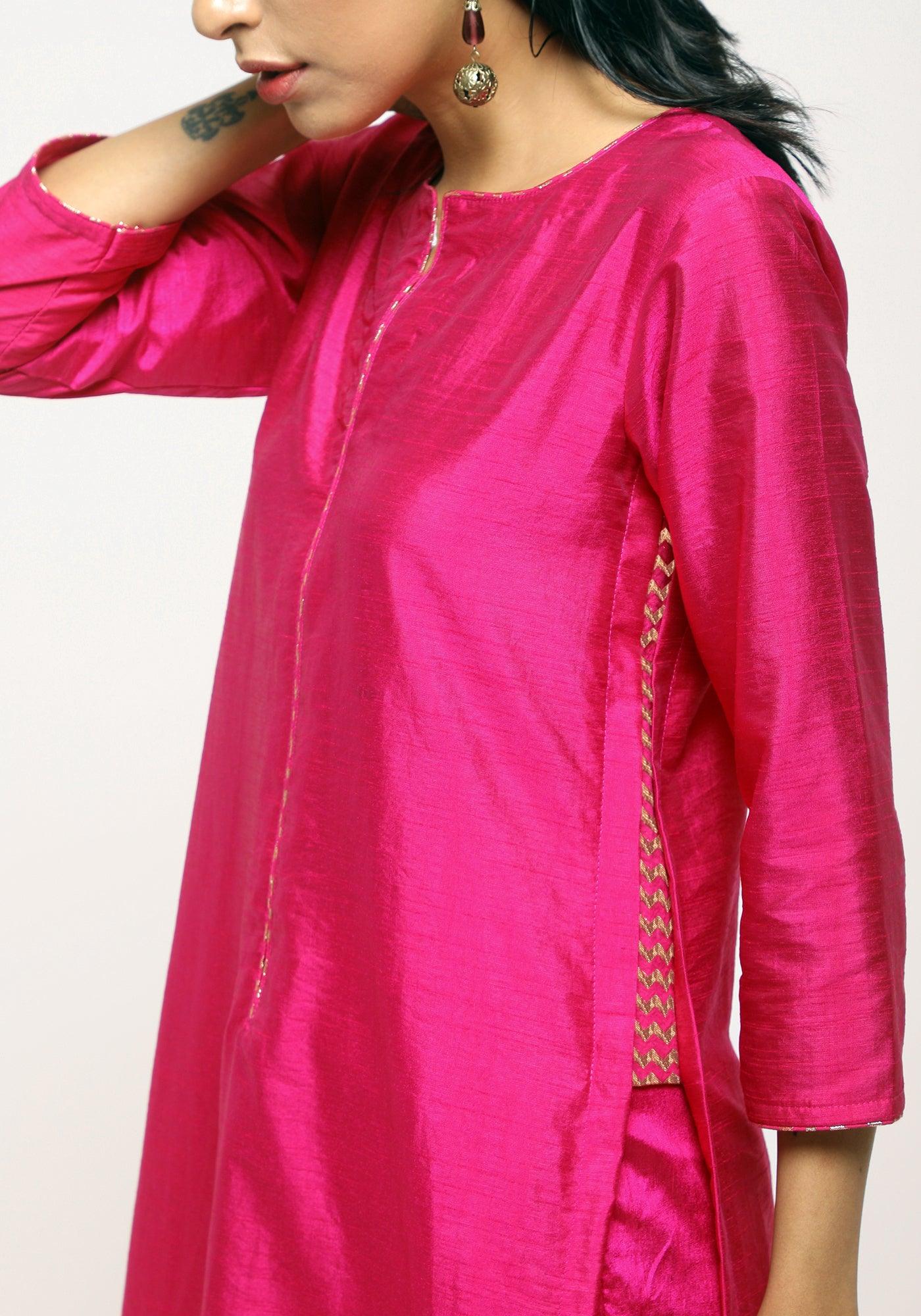 trueBrowns Pink Foil High Slit Set - Distacart
