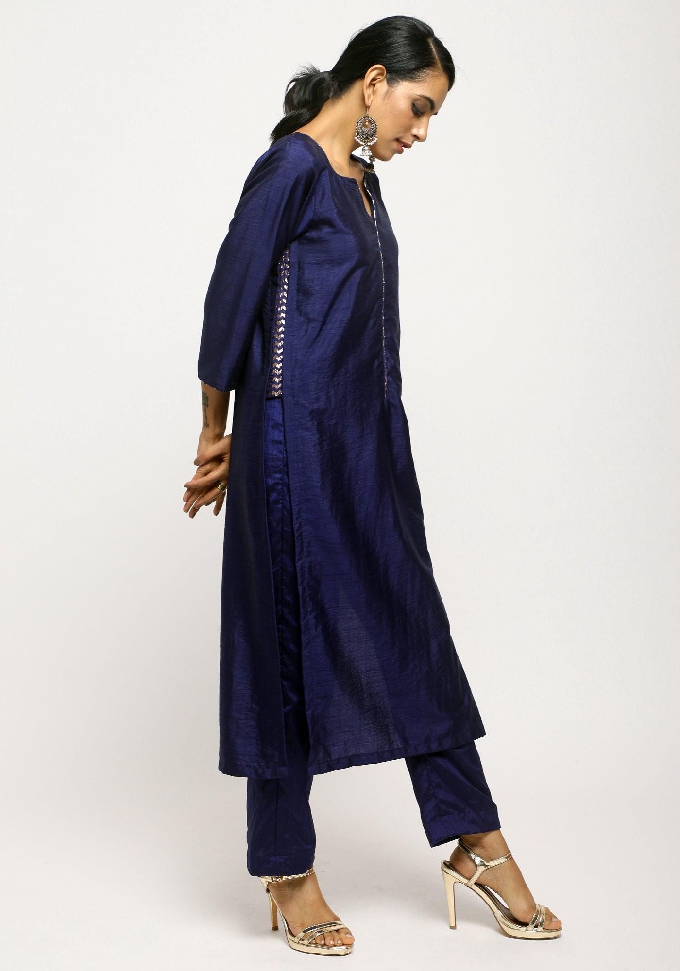 trueBrowns Blue Foil High Slit Set - Distacart
