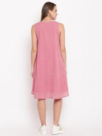 trueBrowns Pink Pin-Tucks Dress - Distacart
