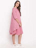 trueBrowns Pink Pin-Tucks Dress Reversible Jacket - Distacart