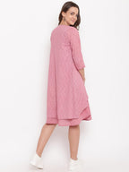 trueBrowns Pink Pin-Tucks Dress Reversible Jacket - Distacart