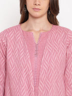 trueBrowns Pink Pin-Tucks Dress Reversible Jacket - Distacart