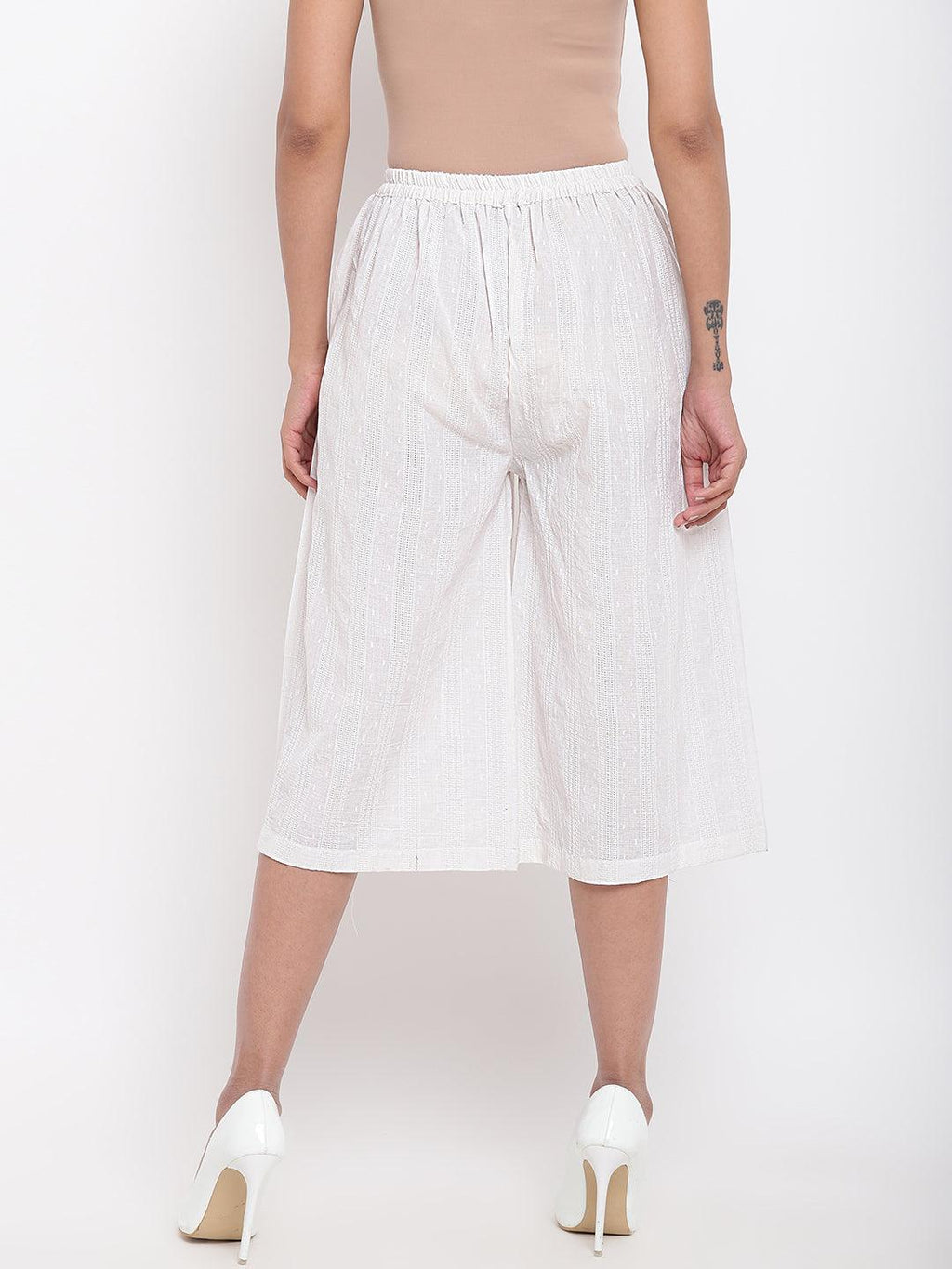 trueBrowns White Cotton Pant