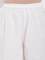 trueBrowns White Cotton Pant