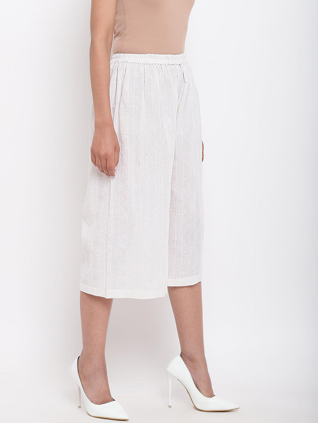 trueBrowns White Cotton Pant