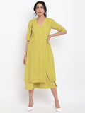 trueBrowns Green Cotton Angrakha Kurta Set | Relove - Distacart