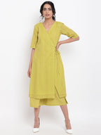 trueBrowns Green Cotton Angrakha Kurta Set | Relove - Distacart