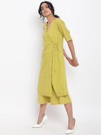 trueBrowns Green Cotton Angrakha Kurta Set | Relove - Distacart