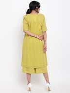 trueBrowns Green Cotton Angrakha Kurta Set | Relove - Distacart
