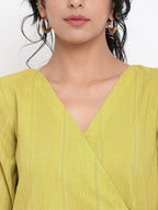trueBrowns Green Cotton Angrakha Kurta Set | Relove - Distacart