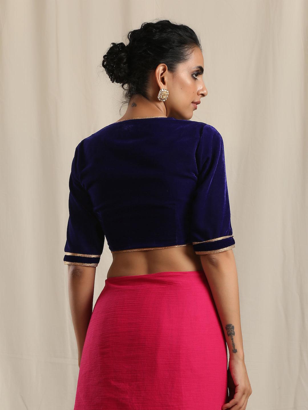 trueBrowns Blue Velvet Gota Blouse