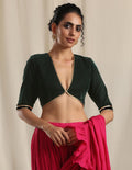 trueBrowns Green Velvet Gota Blouse