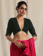 trueBrowns Green Velvet Gota Blouse