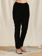 trueBrowns Black Velvet Pant