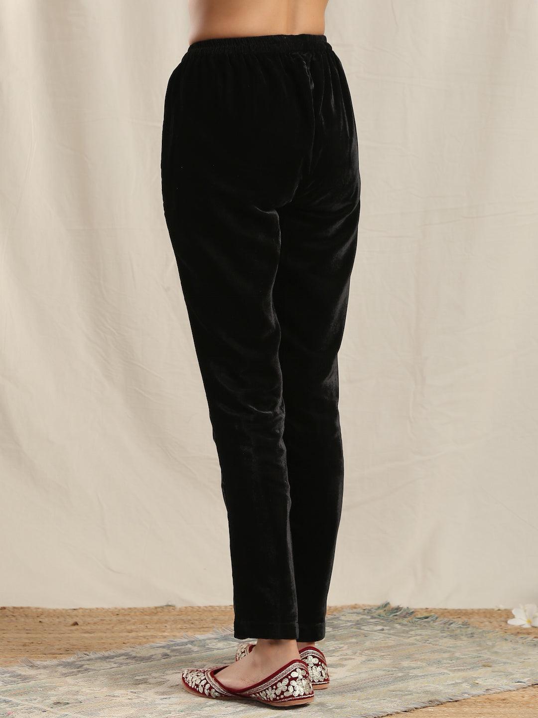 trueBrowns Black Velvet Pant