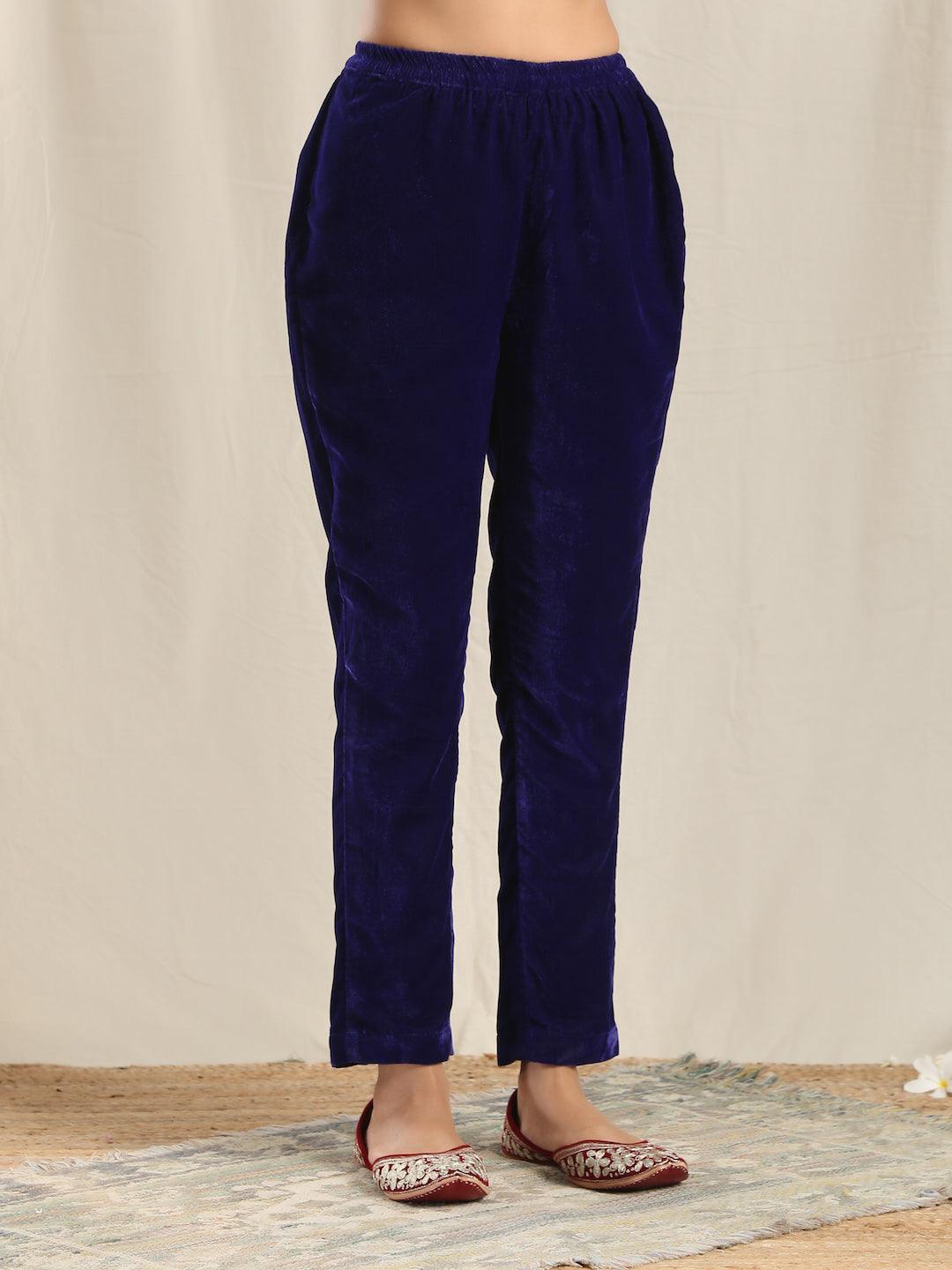 trueBrowns Blue Velvet Pant