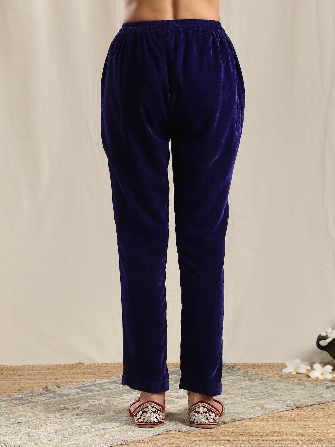 trueBrowns Blue Velvet Pant