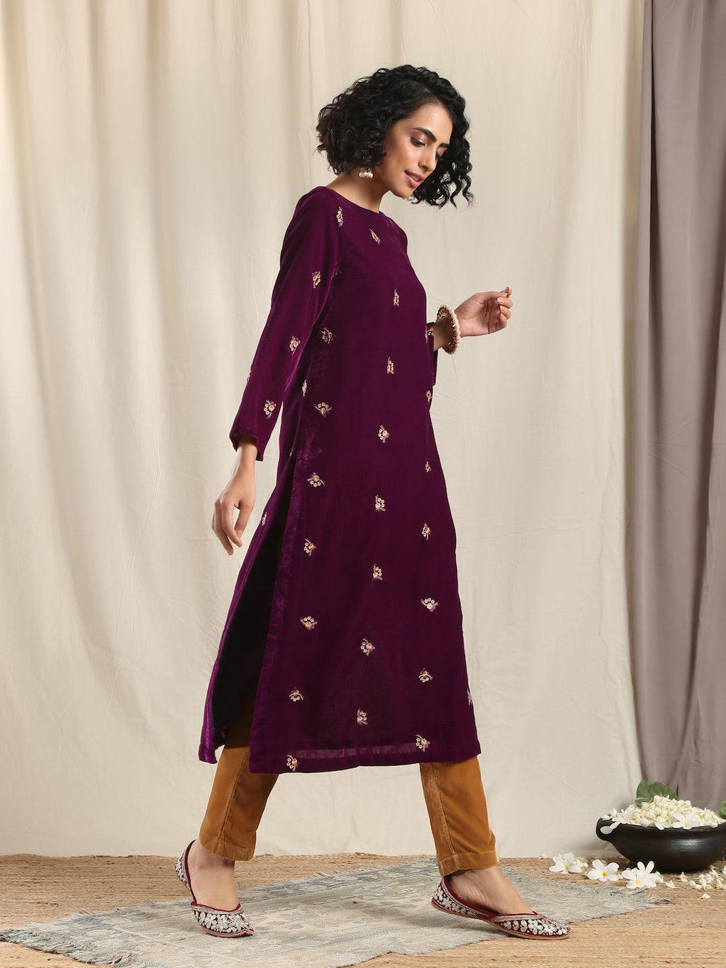 trueBrowns Brown Velvet Pant