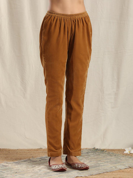 trueBrowns Brown Velvet Pant