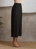trueBrowns Crinkle Palazzo - Black