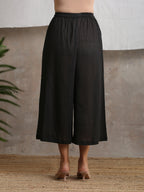 trueBrowns Crinkle Palazzo - Black