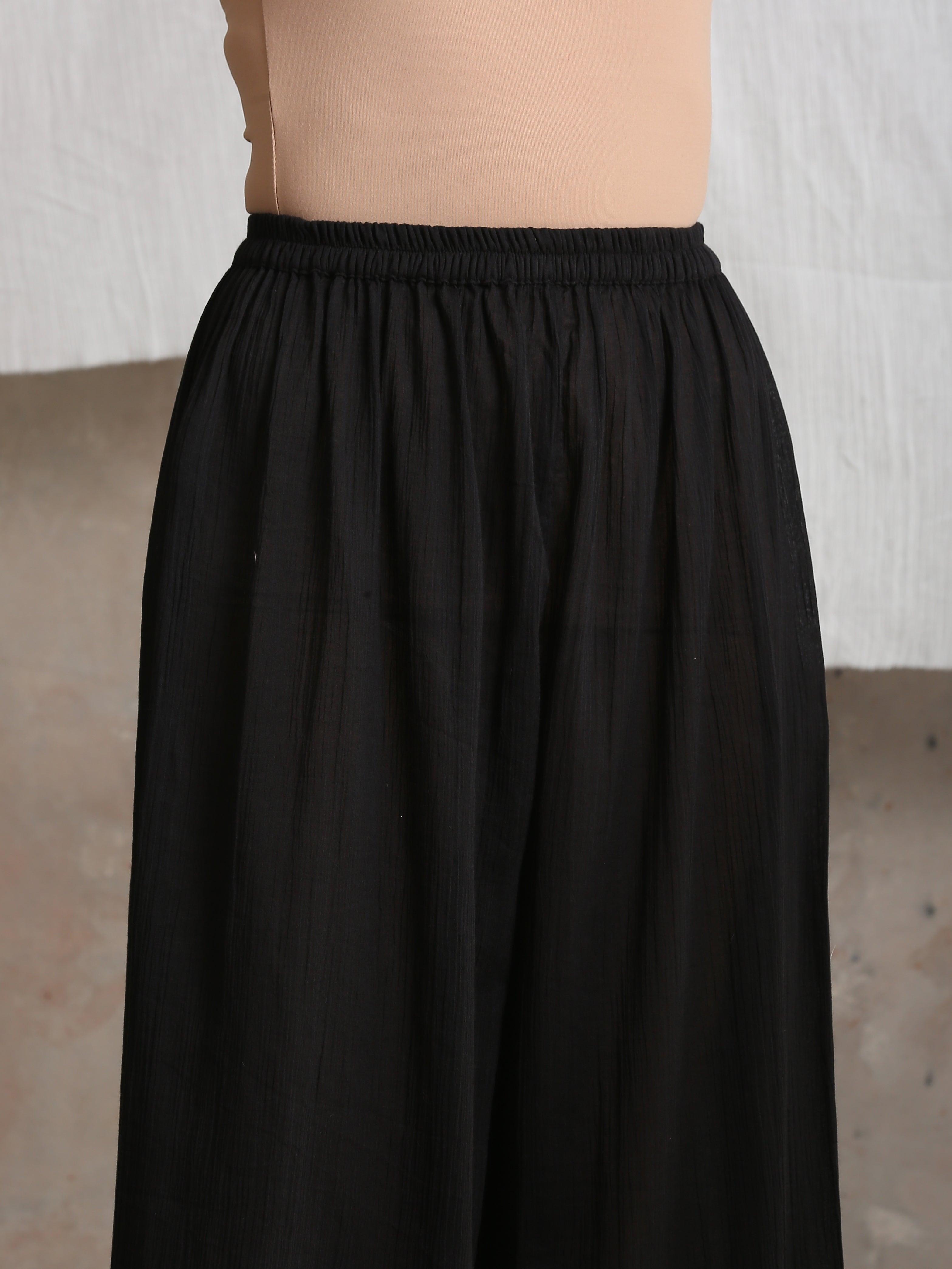 trueBrowns Crinkle Palazzo - Black