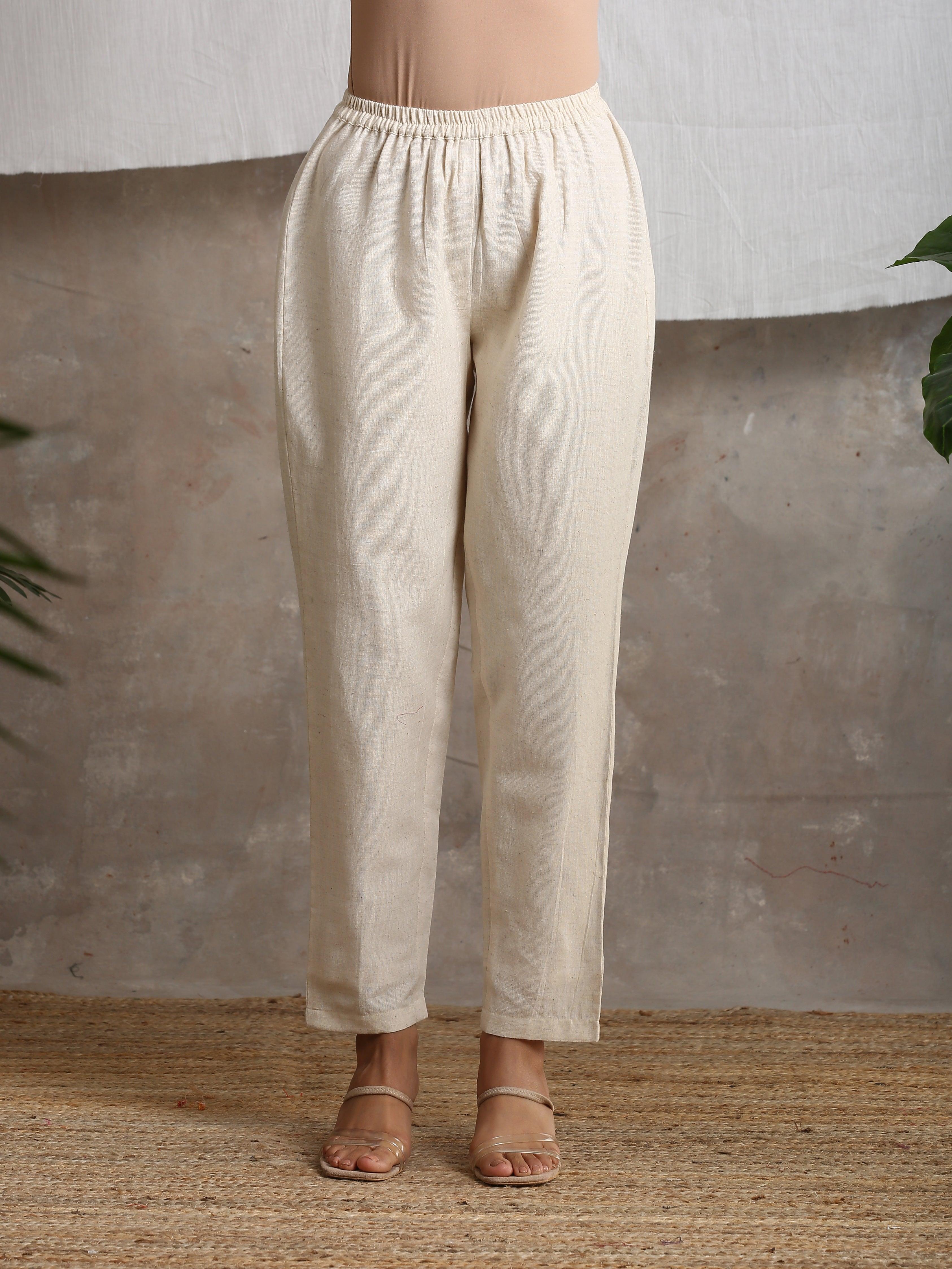 trueBrowns Beige Pure Cotton Pant