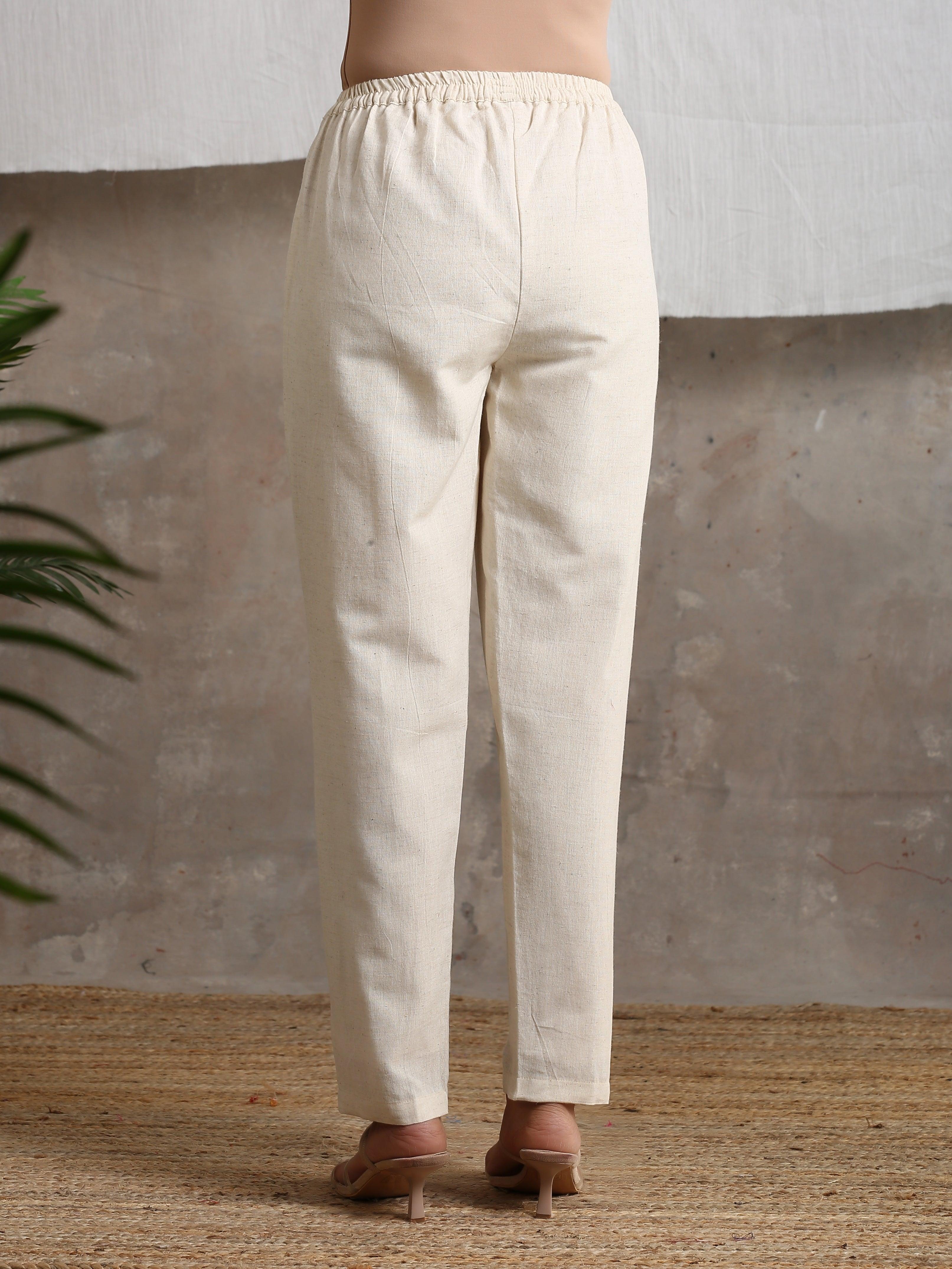 trueBrowns Beige Pure Cotton Pant