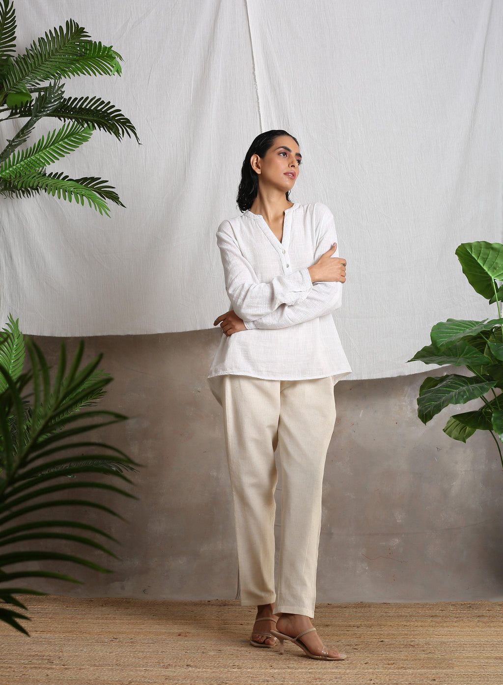 trueBrowns Beige Pure Cotton Pant
